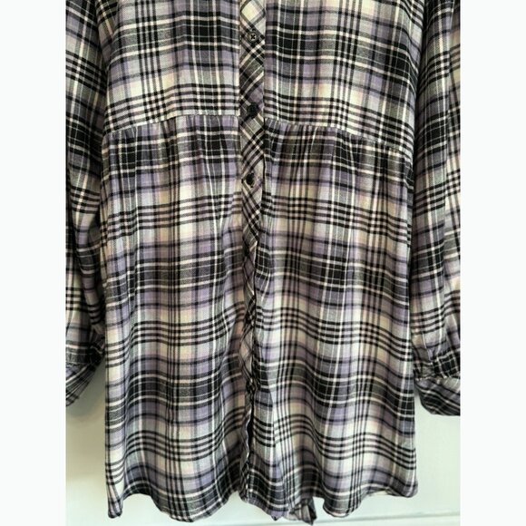 Torrid Womens Brushed Acrylic Flannel Tie Back Button Up Tunic Size 5X Country - Picture 4 of 12